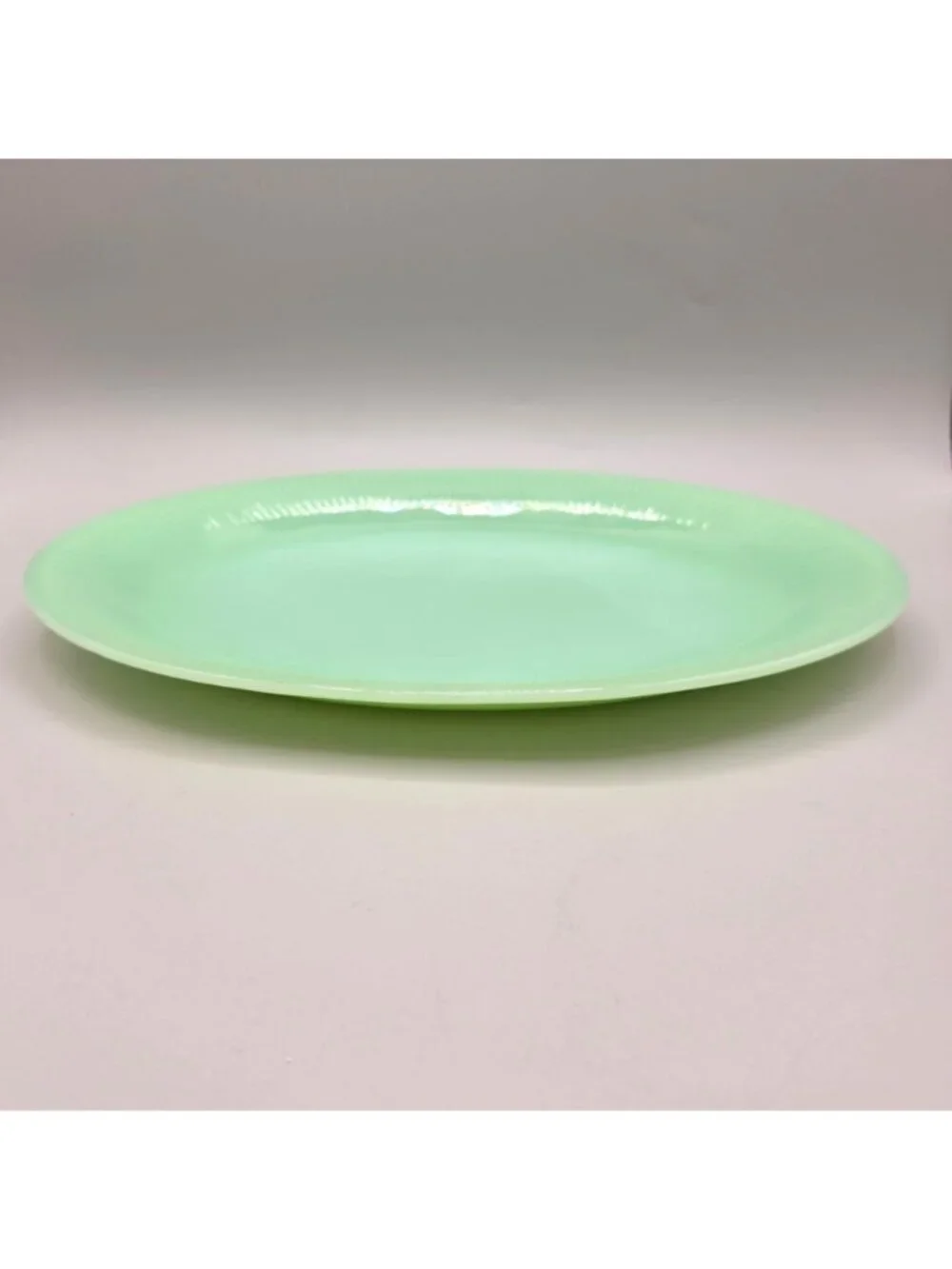 Fire-King Jane Ray Jadeite Green Glass Oval Serving Platter 12